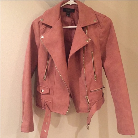 Jackets & Blazers - Pink small oversized moto jacket. Like new.